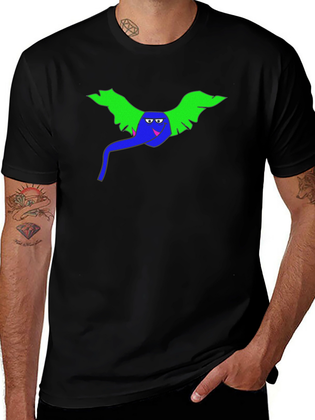 Mens Funny Cartoon Graphic Tee