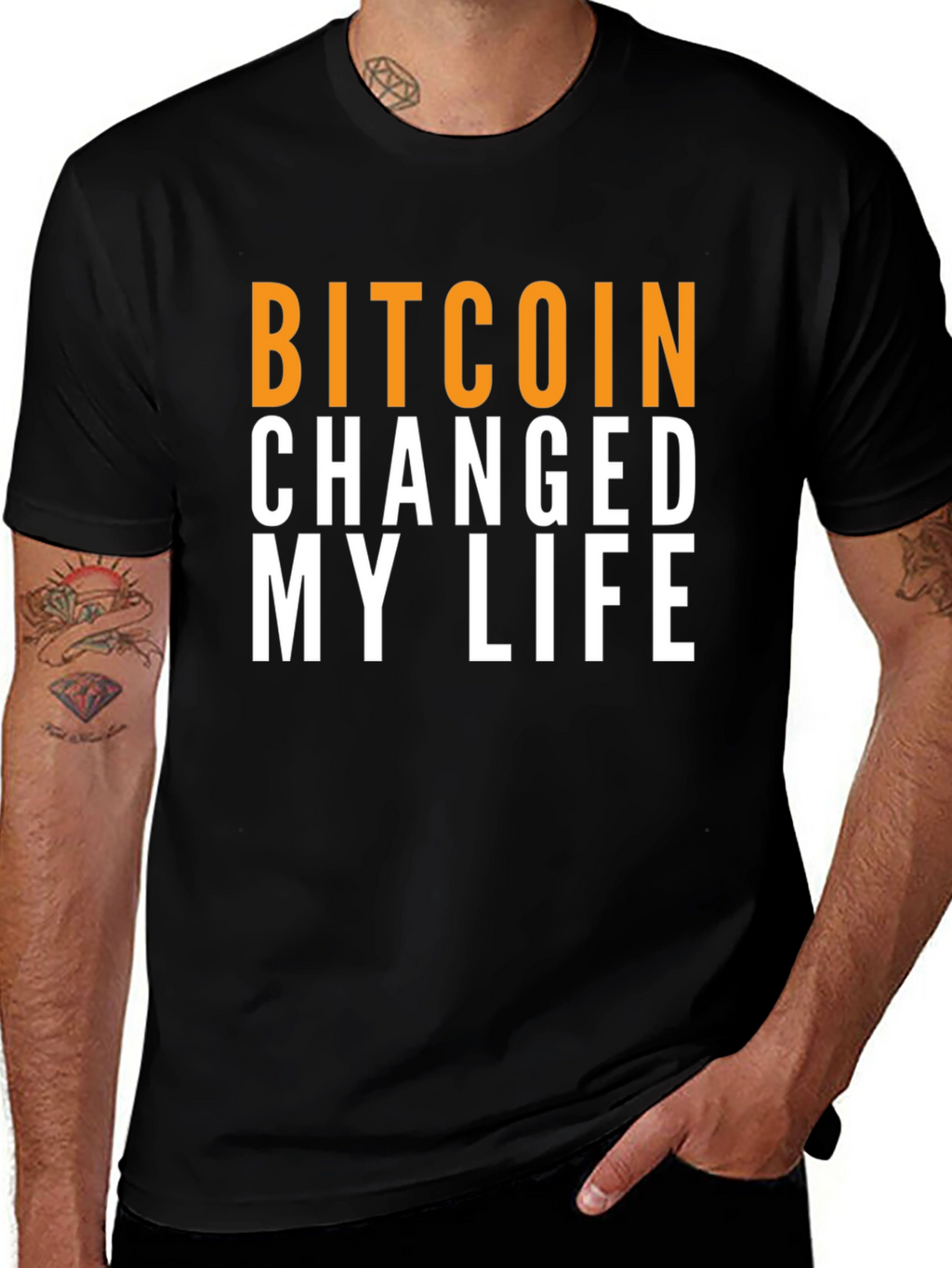 Bitcoin Changed My Life Graphic Tee - Black