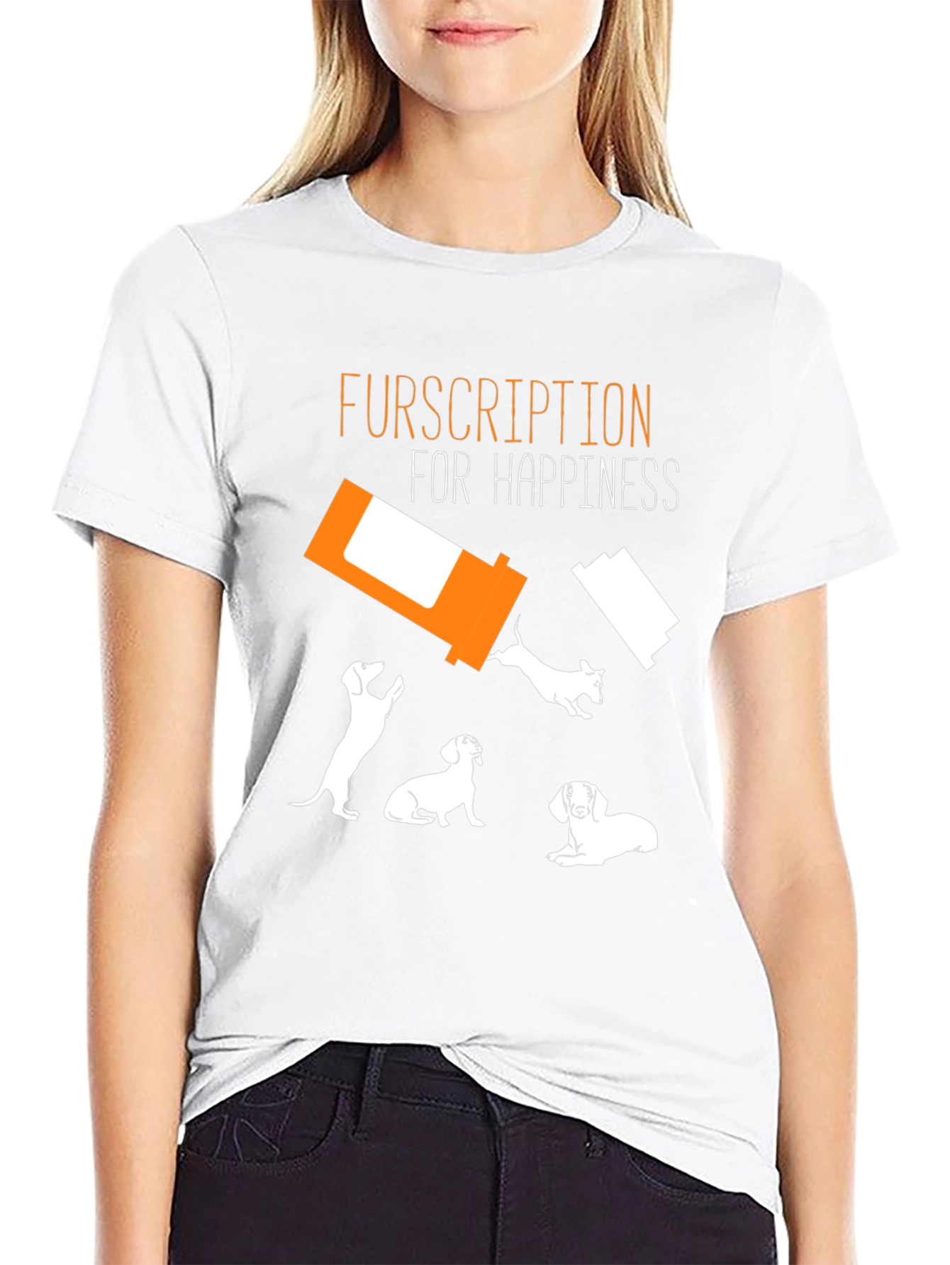 Fursription Happiness Black Graphic T-Shirt