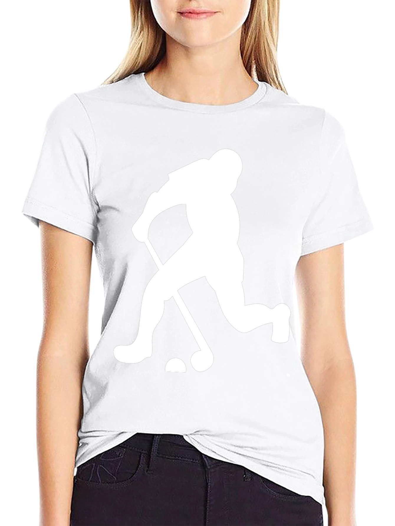 Golfing Silhouette Graphic Tee - Black Cotton Blend