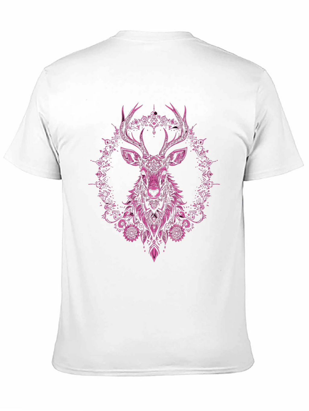 Deer Floral Graphic Tee - Mens Black T-Shirt