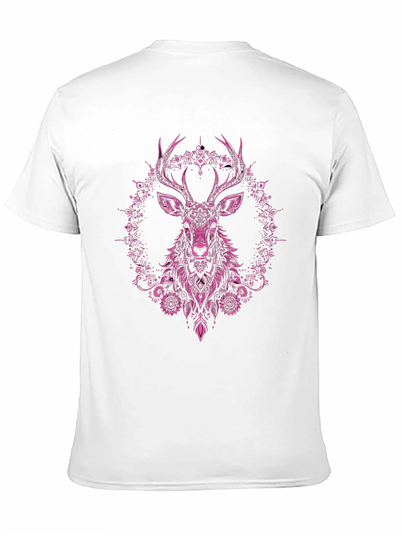 Deer Floral Graphic Tee - Mens Black T-Shirt