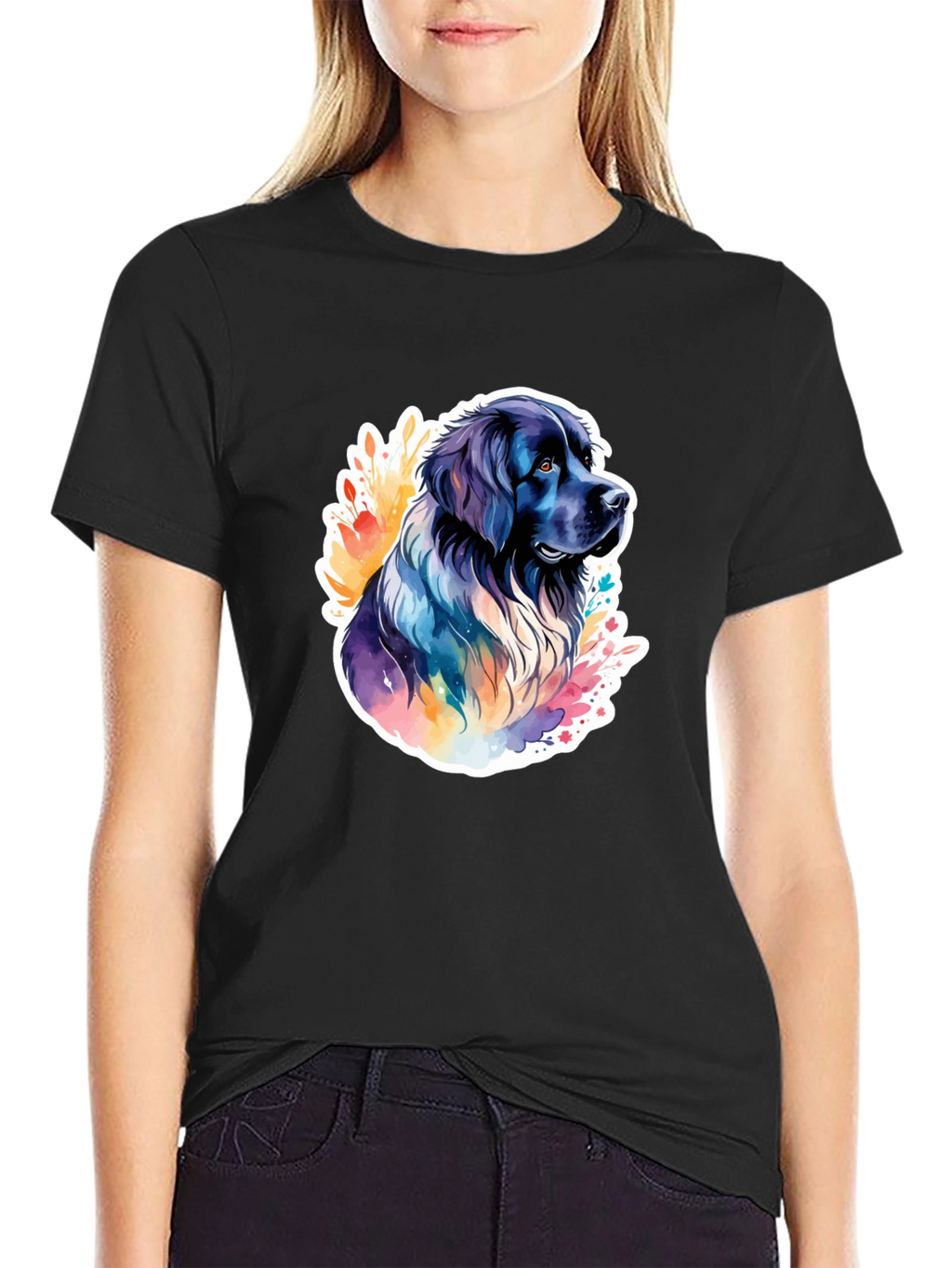 Dog Watercolor Graphic T-Shirt