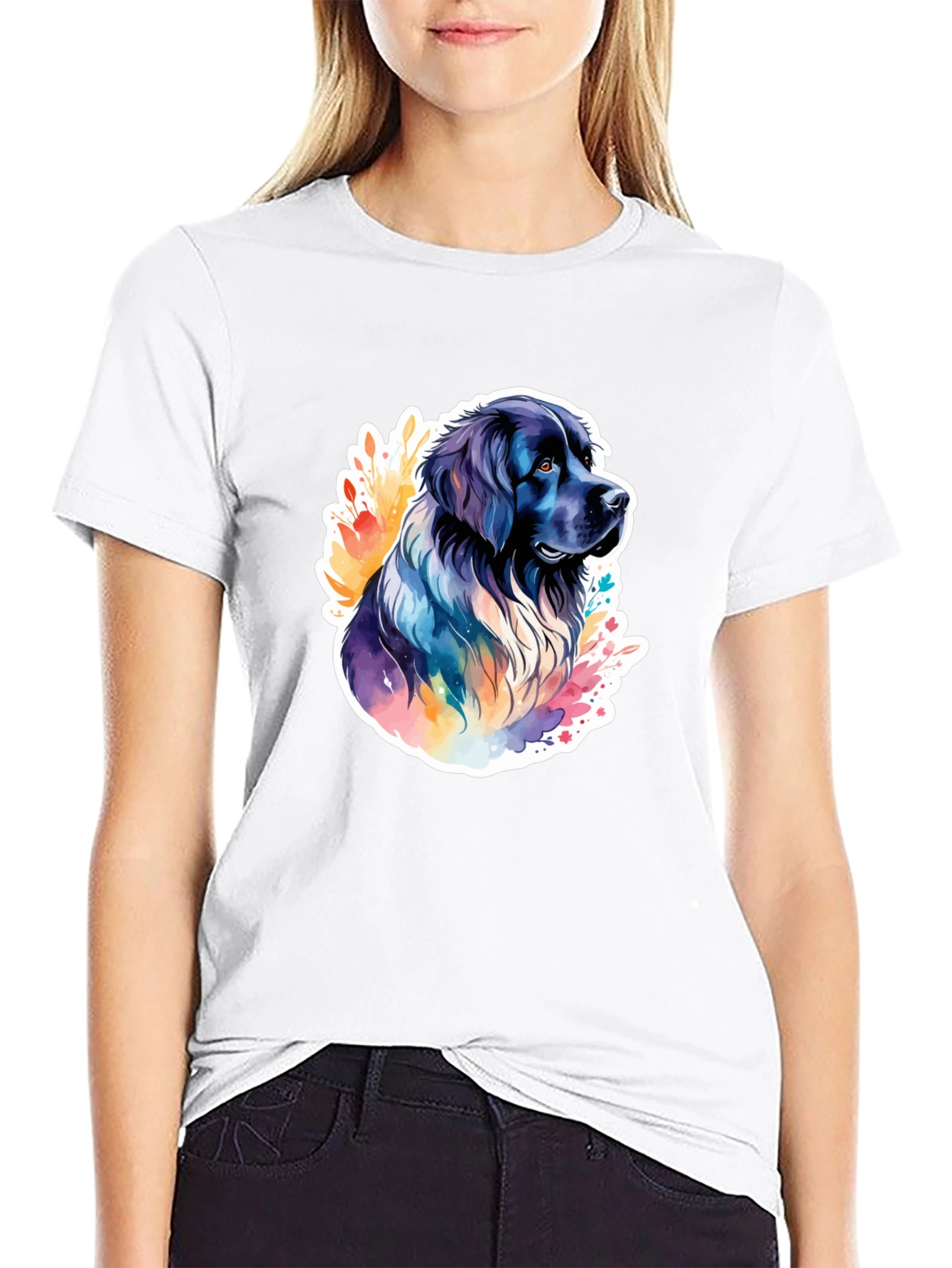 Dog Watercolor Graphic T-Shirt