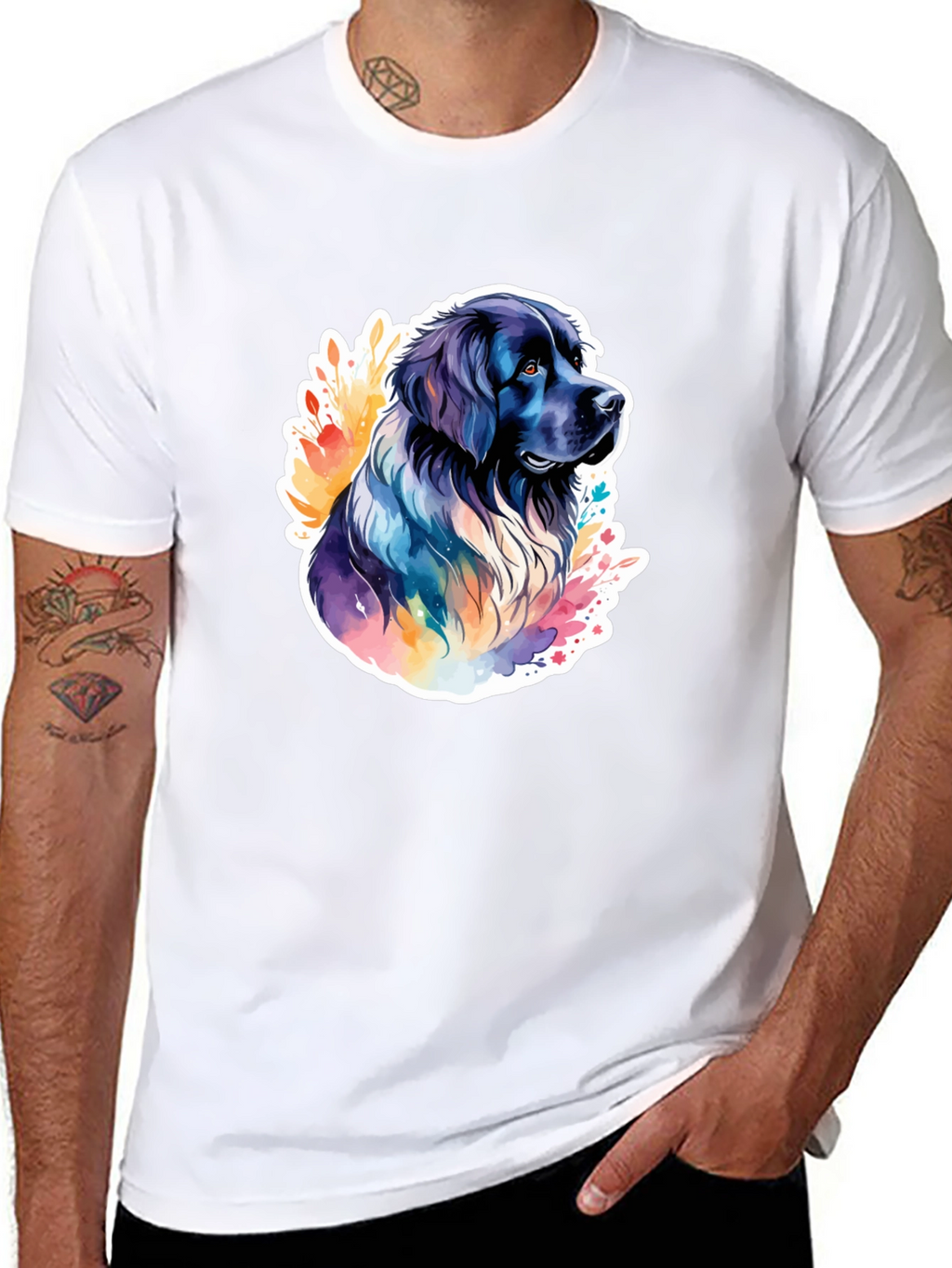 Dog Watercolor Graphic T-Shirt