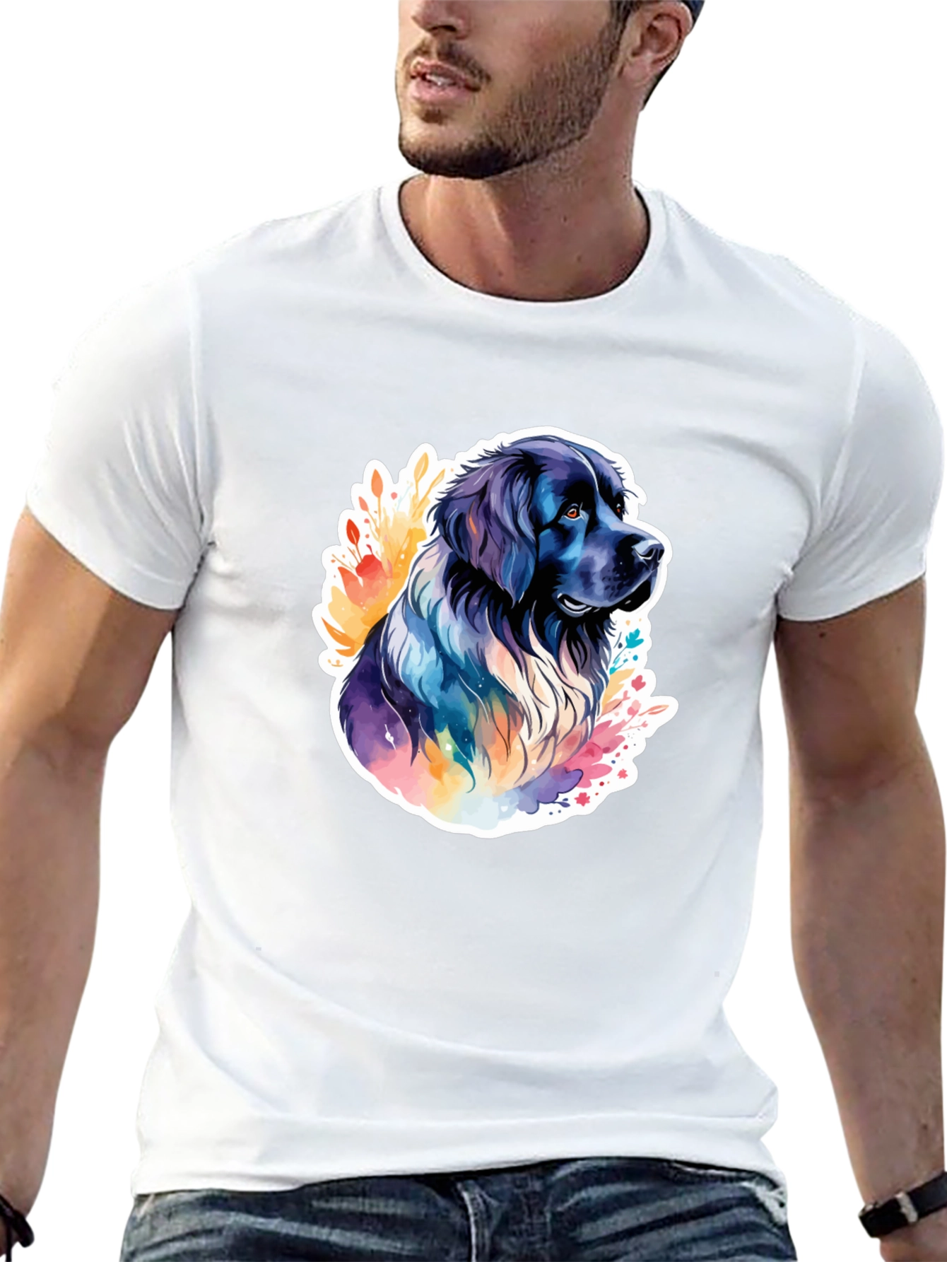 Dog Watercolor Graphic T-Shirt