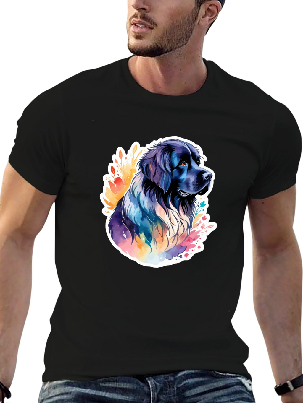 Dog Watercolor Graphic T-Shirt
