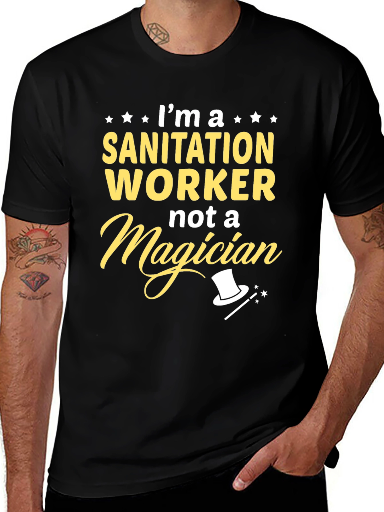 Sanitation Worker T-Shirt - Not A Magician Funny Tee