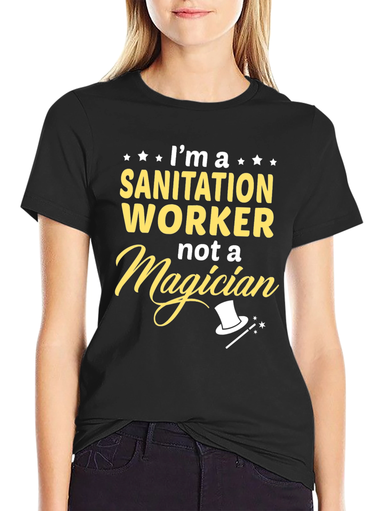 Sanitation Worker T-Shirt - Not A Magician Funny Tee
