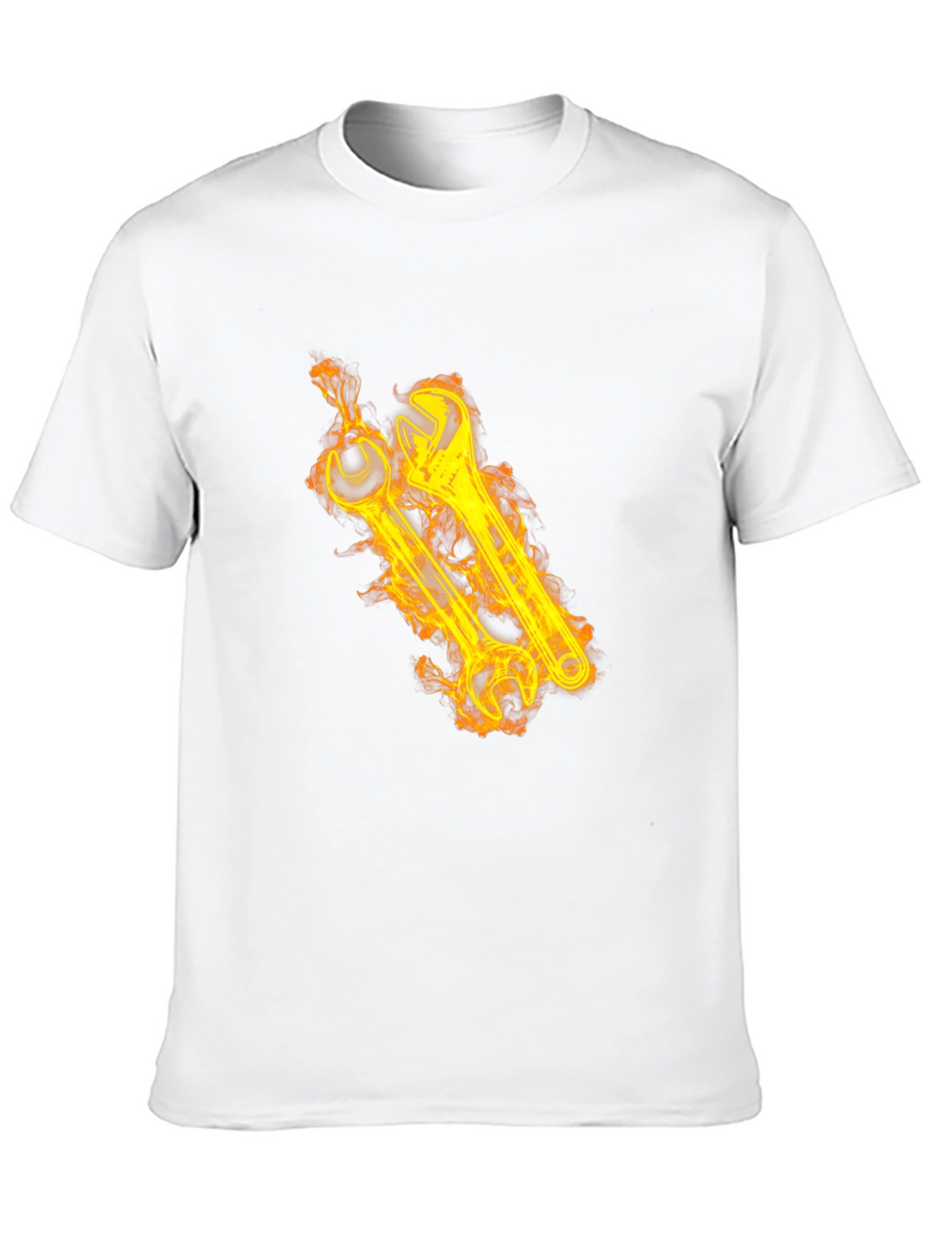 Fiery Wrench Graphic Tee - Black