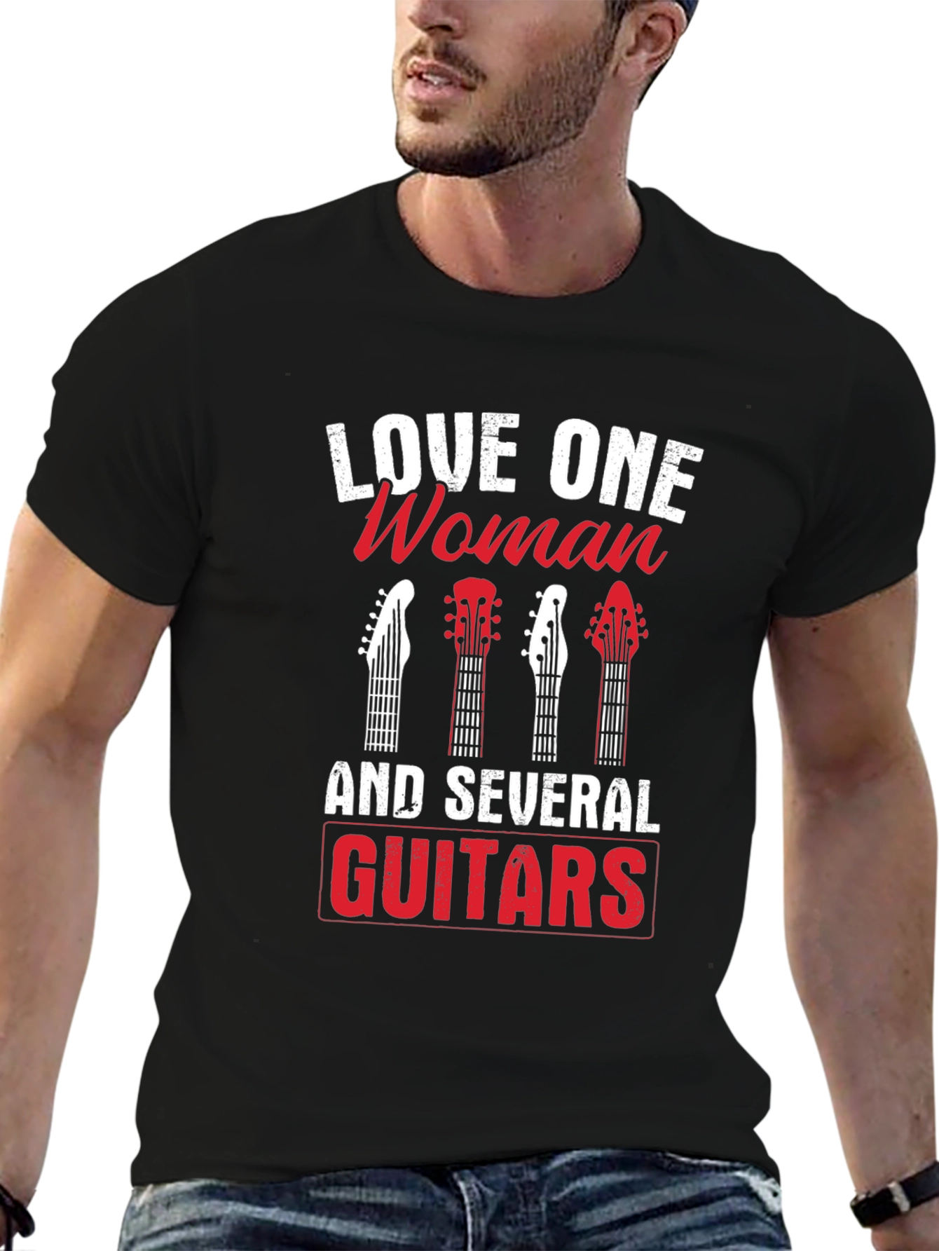 Love One Woman & Several Guitars Graphic T-Shirt