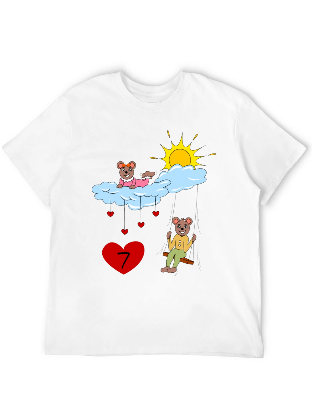 Cute Cartoon 7th Birthday T-Shirt
