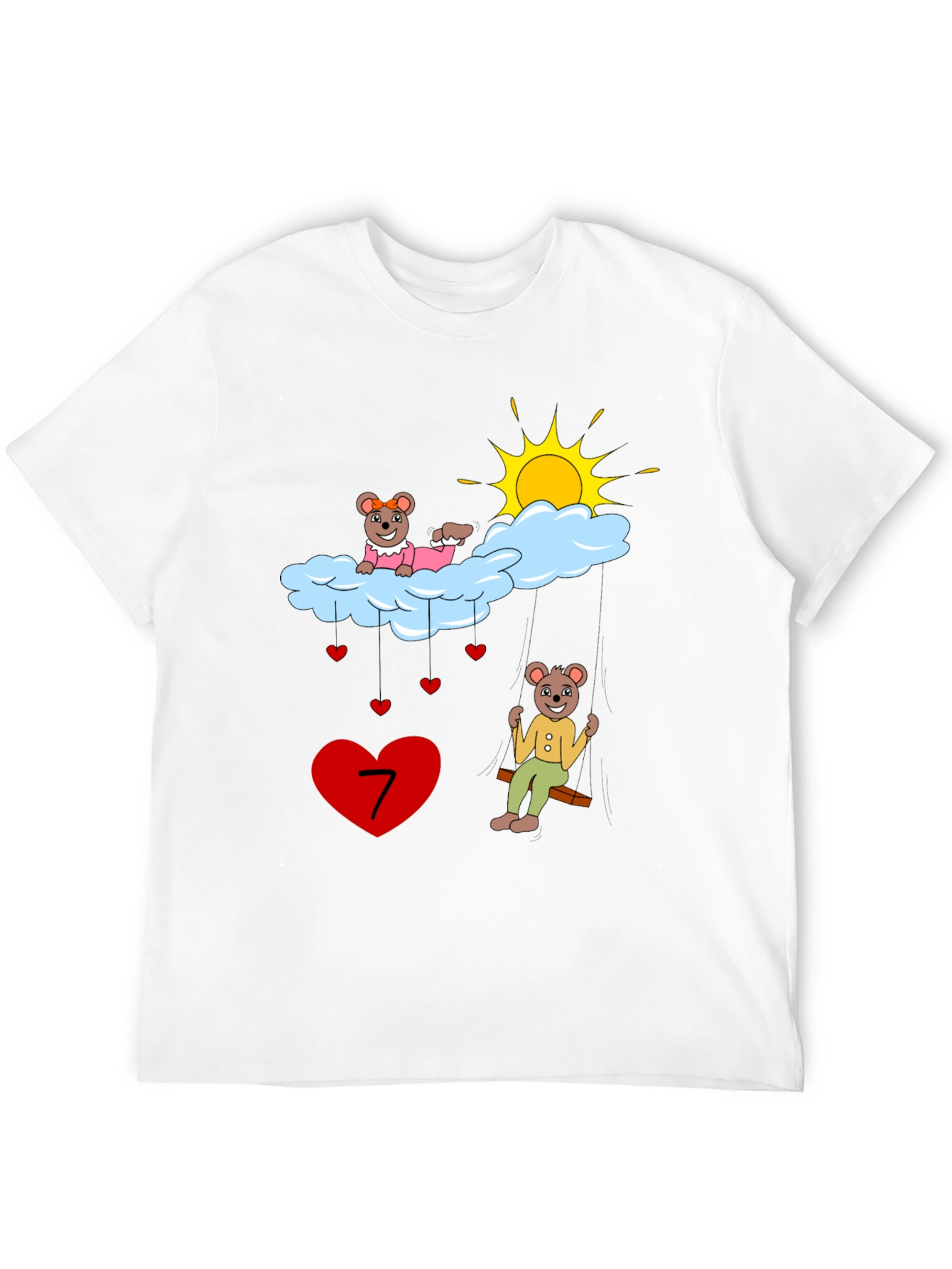 Cute Cartoon 7th Birthday T-Shirt