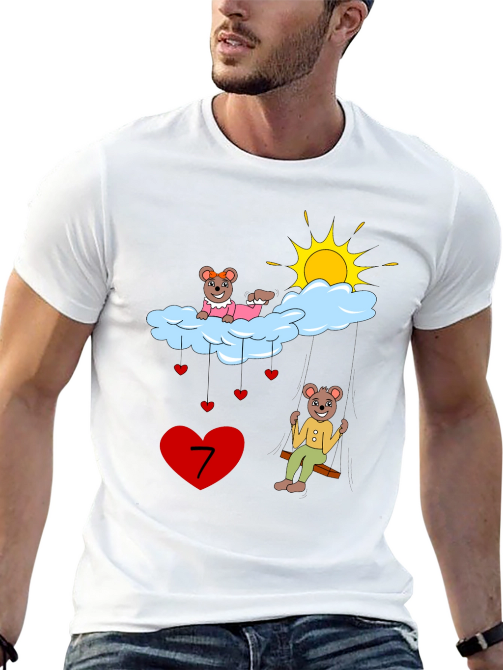 Cute Cartoon 7th Birthday T-Shirt