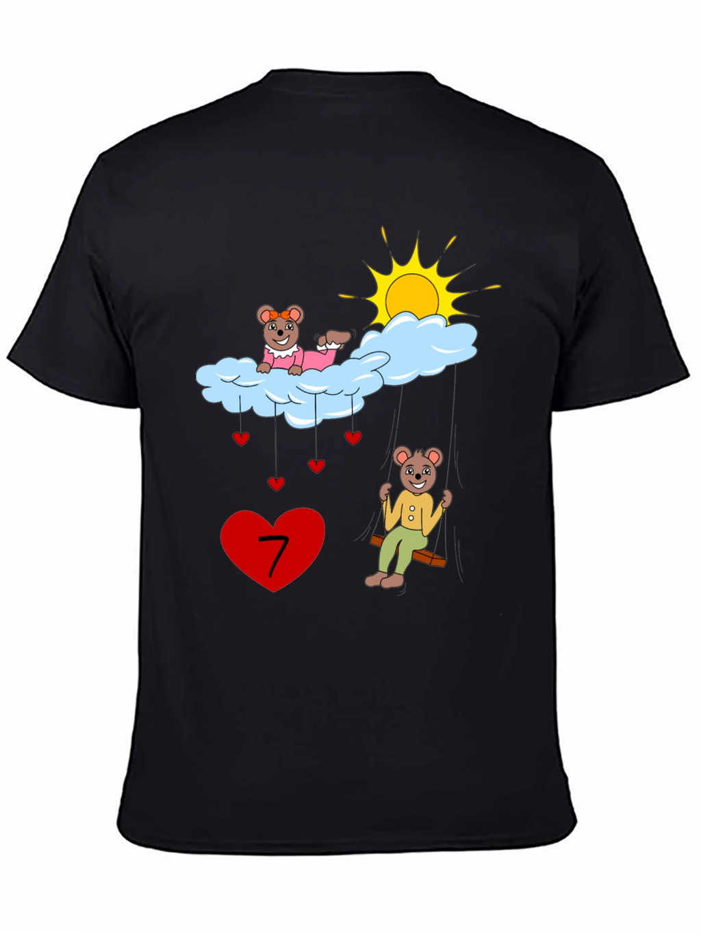 Cute Cartoon 7th Birthday T-Shirt
