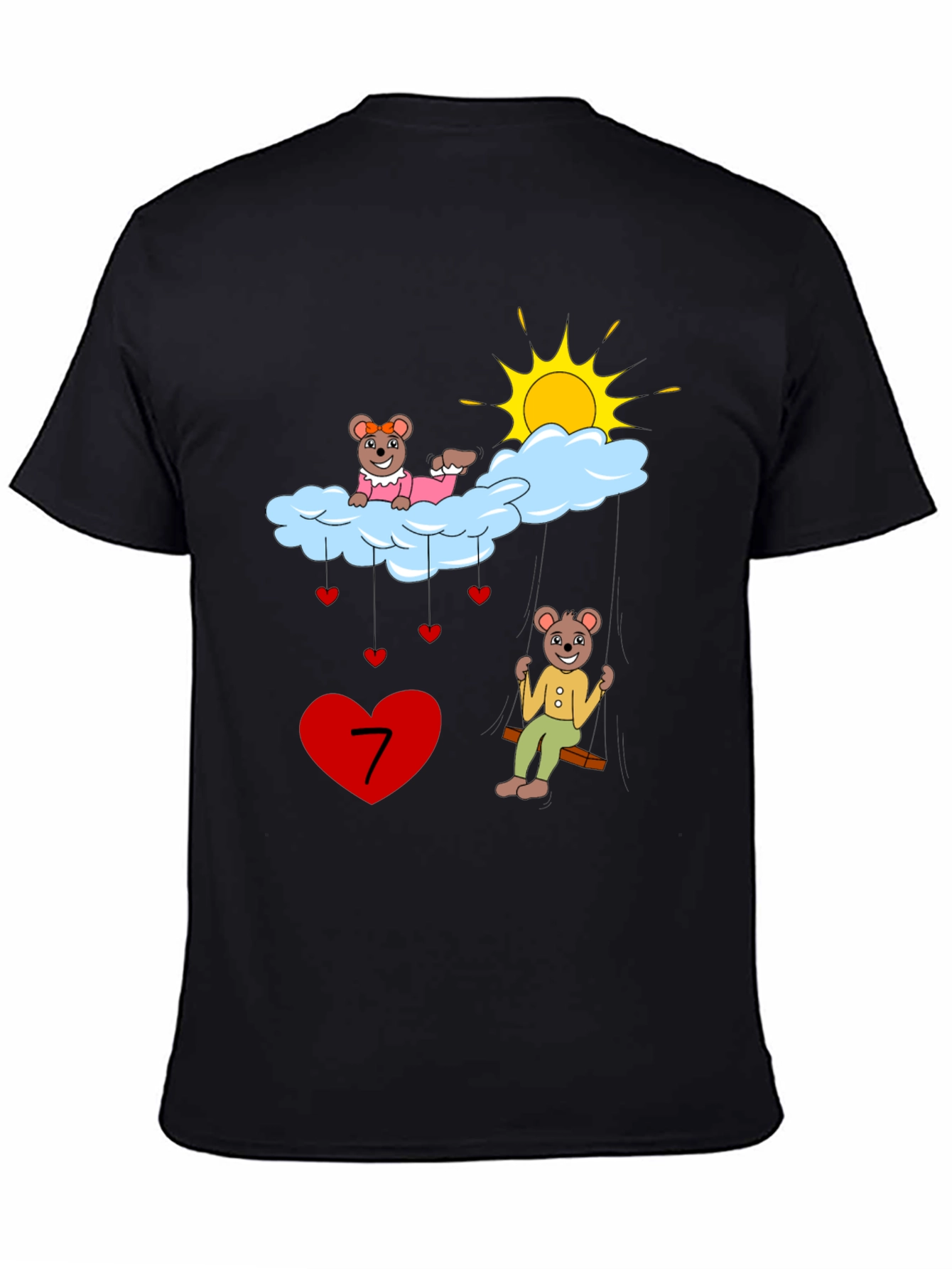 Cute Cartoon 7th Birthday T-Shirt