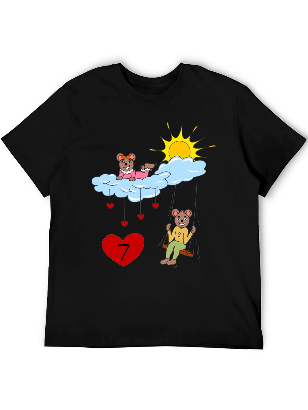 Cute Cartoon 7th Birthday T-Shirt