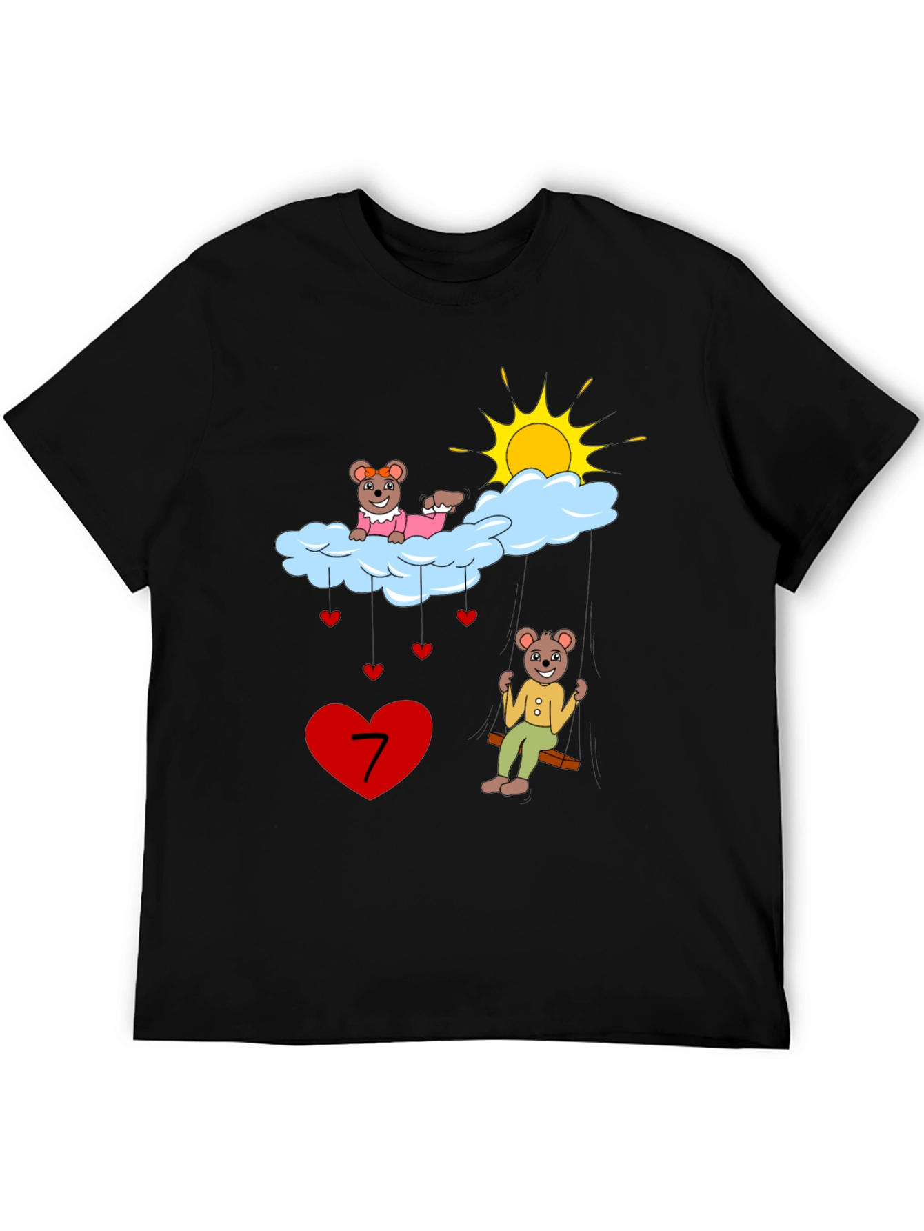 Cute Cartoon 7th Birthday T-Shirt