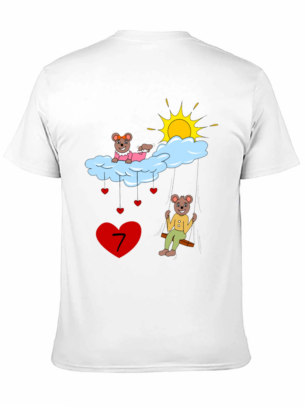 Cute Cartoon 7th Birthday T-Shirt