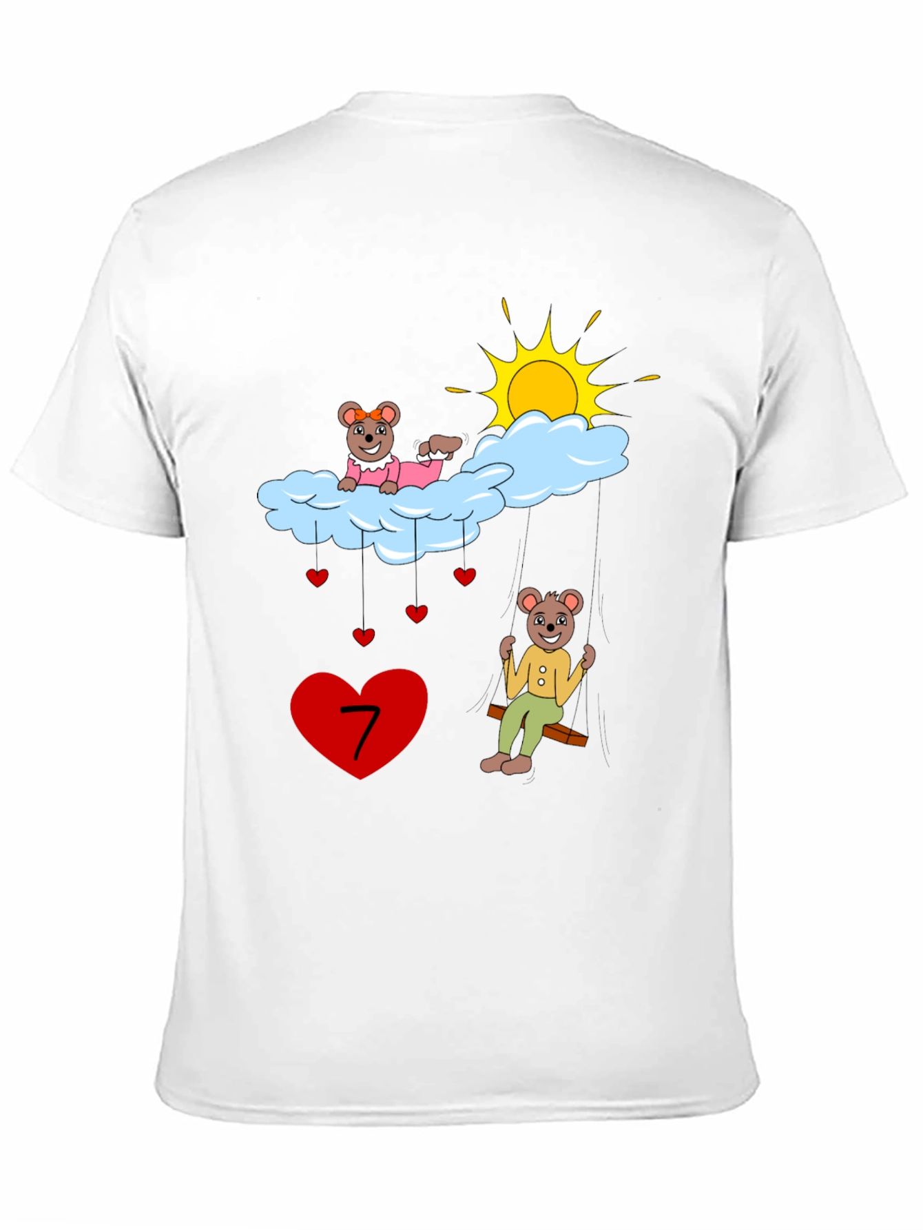 Cute Cartoon 7th Birthday T-Shirt