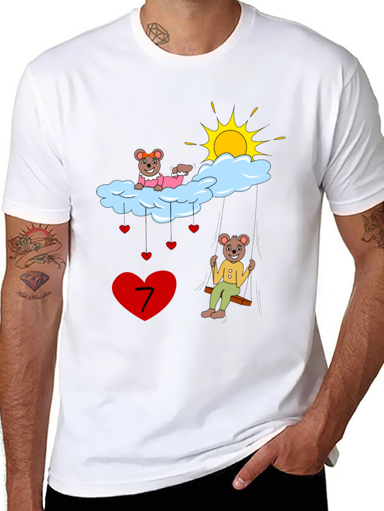 Cute Cartoon 7th Birthday T-Shirt