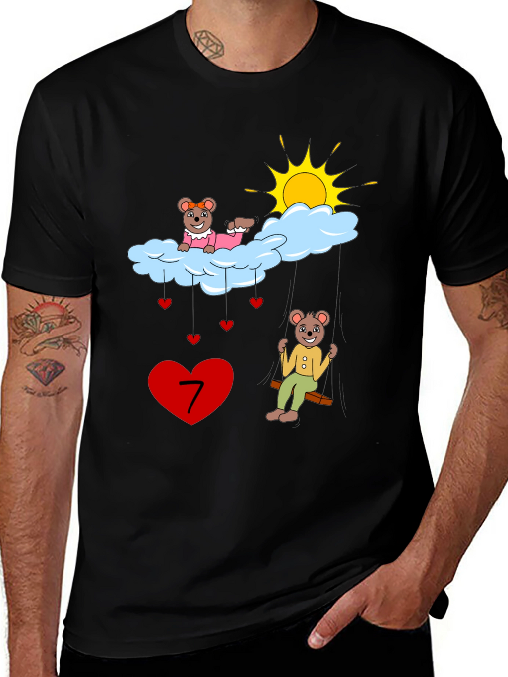 Cute Cartoon 7th Birthday T-Shirt