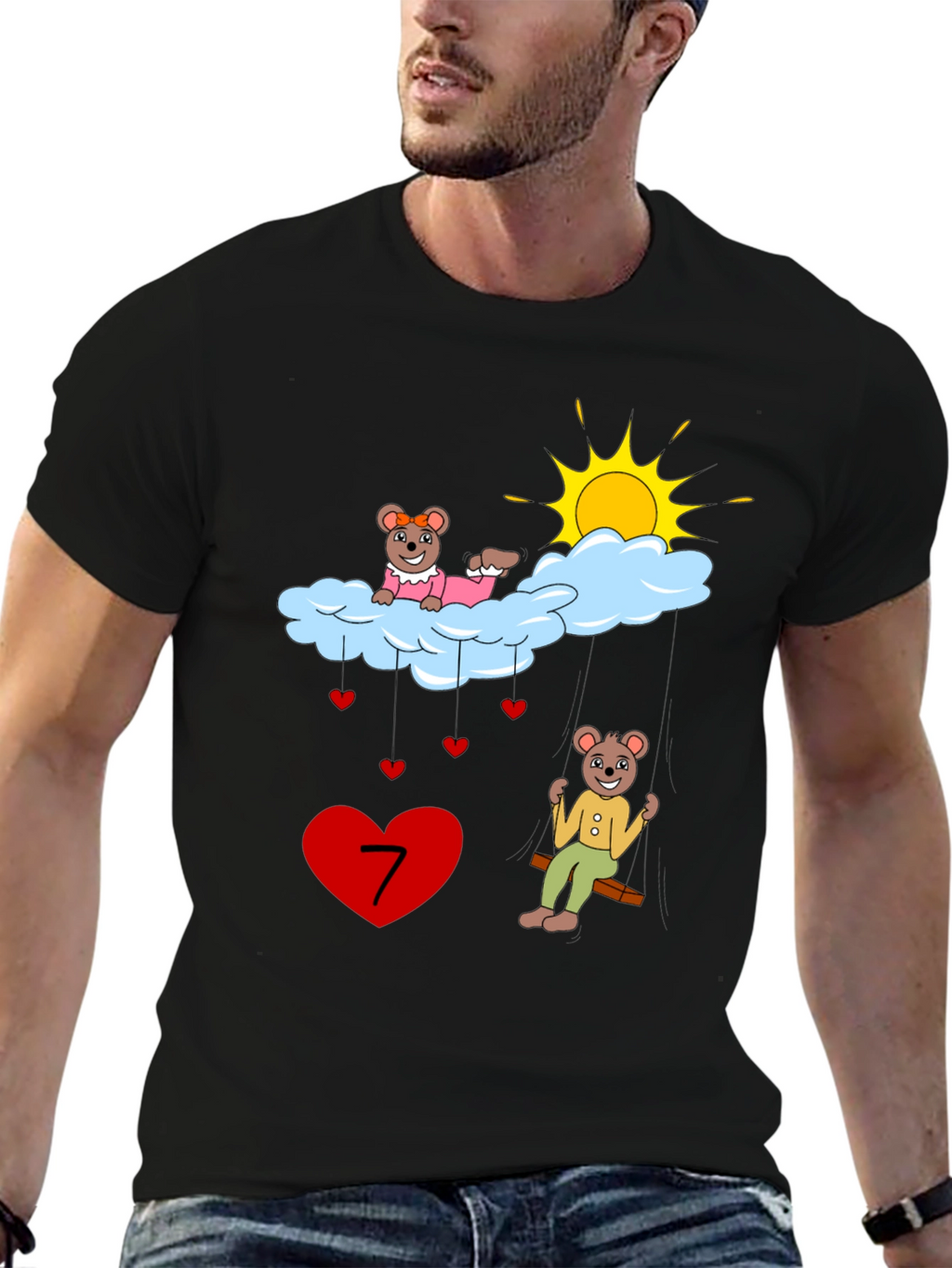 Cute Cartoon 7th Birthday T-Shirt