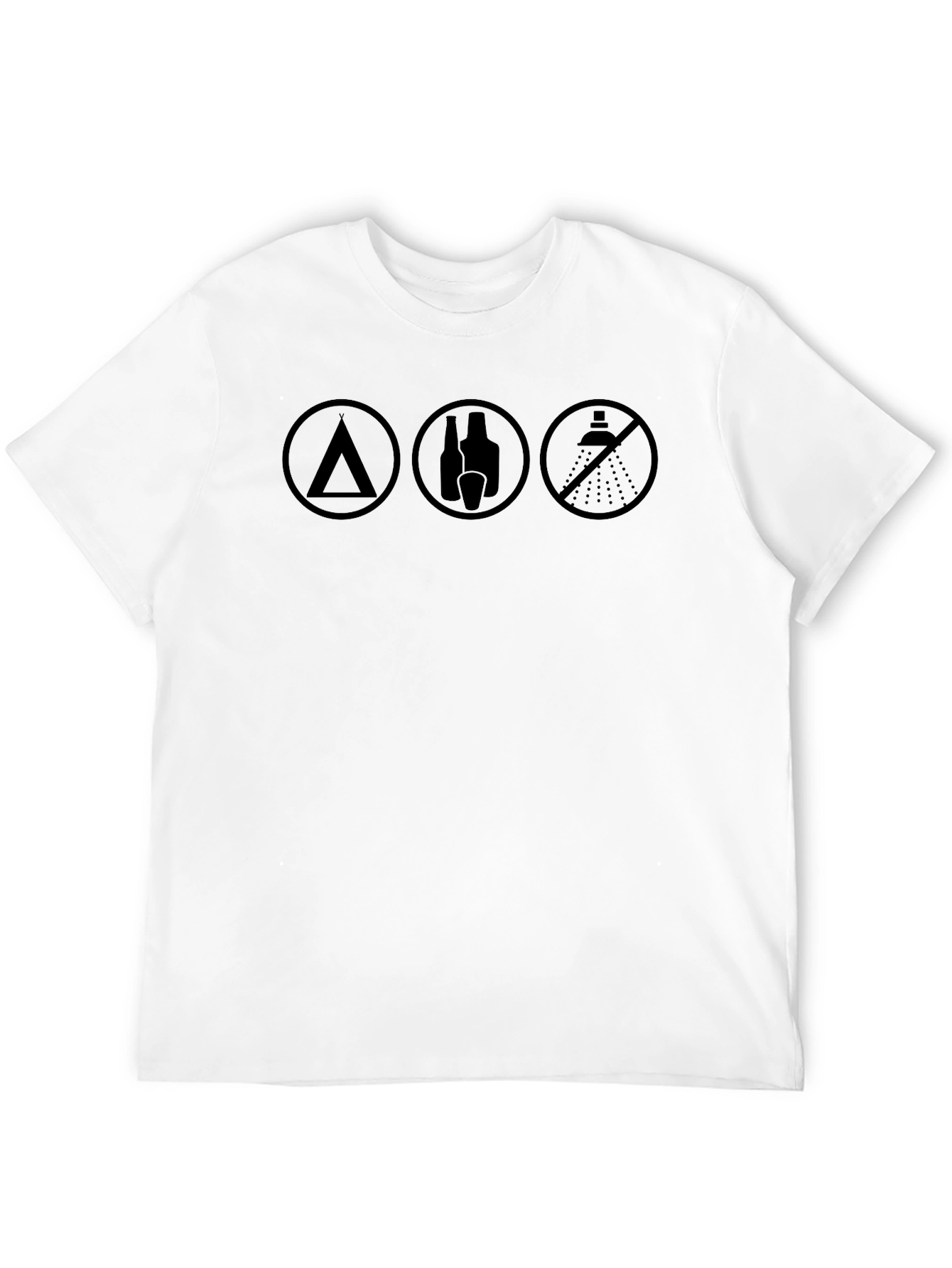 Camp Drink Dont Shower Black Graphic Tee