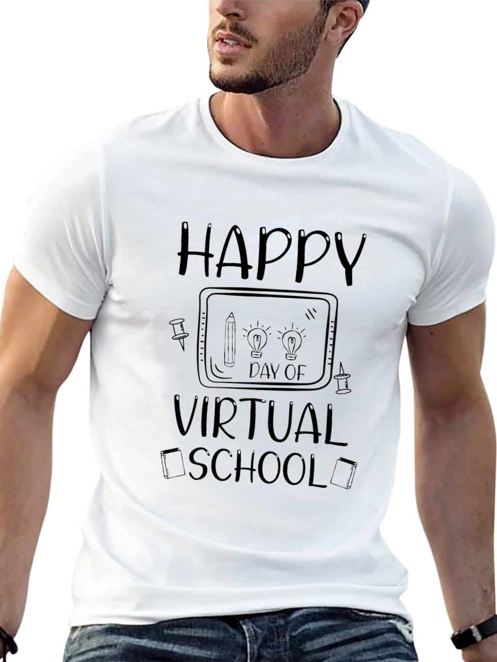 Happy Virtual School Day Black T-Shirt