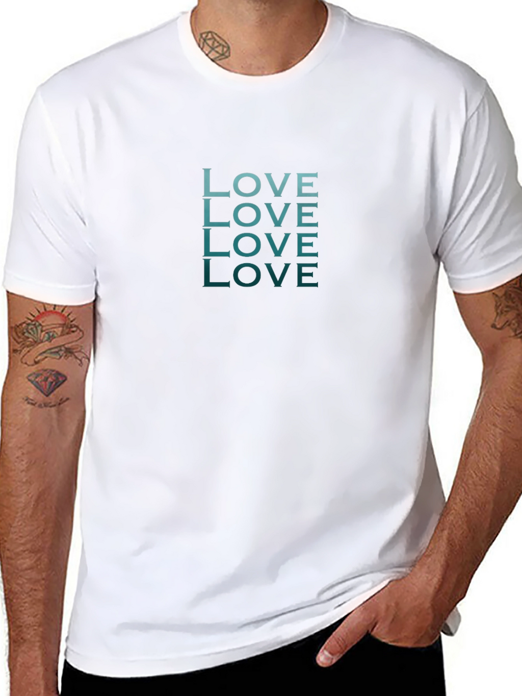 Love Stacked Black Tee