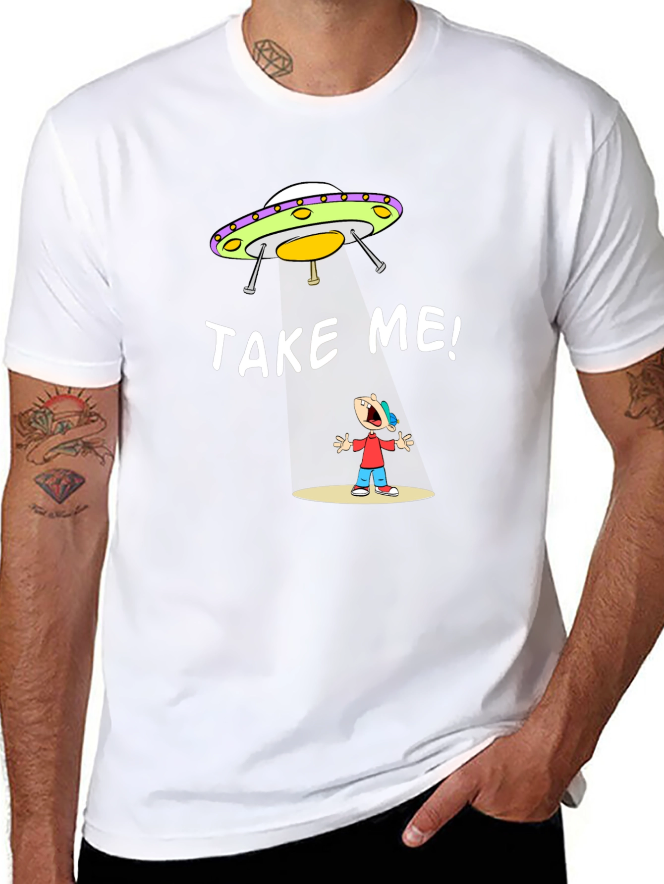 Take Me Alien Abduction Graphic T-Shirt