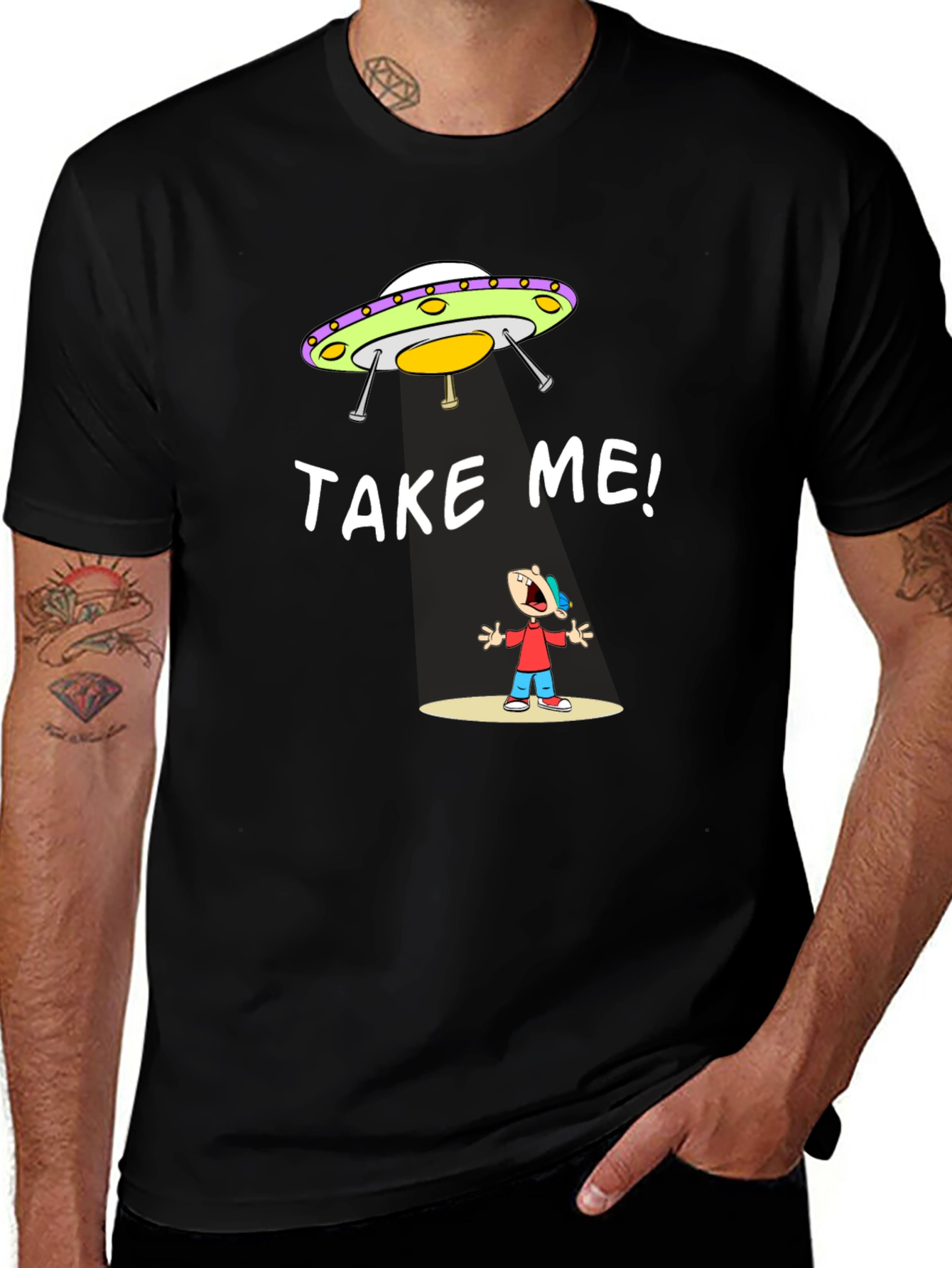 Take Me Alien Abduction Graphic T-Shirt