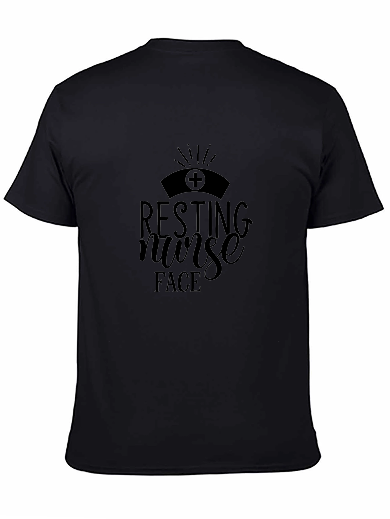 Resting Nurse Face Black T-Shirt - Healthcare Apparel