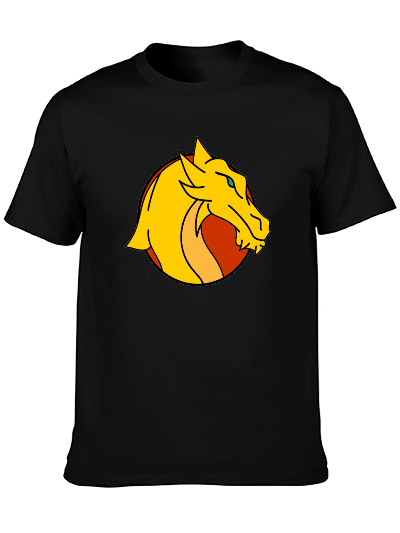 Dragon Graphic Print Black T-Shirt