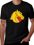 Dragon Graphic Print Black T-Shirt