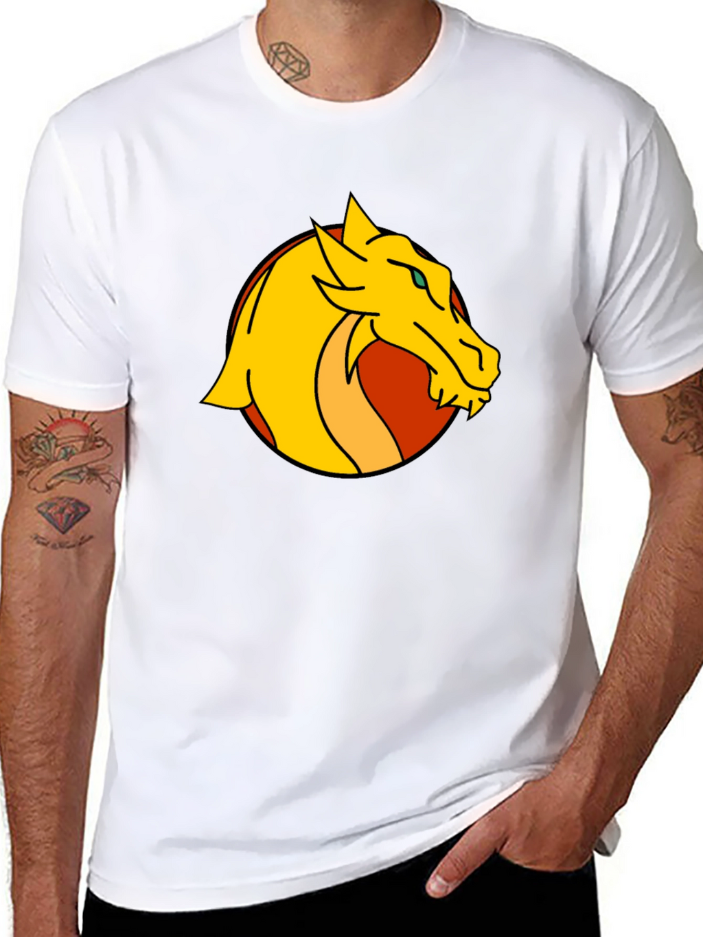 Dragon Graphic Print Black T-Shirt