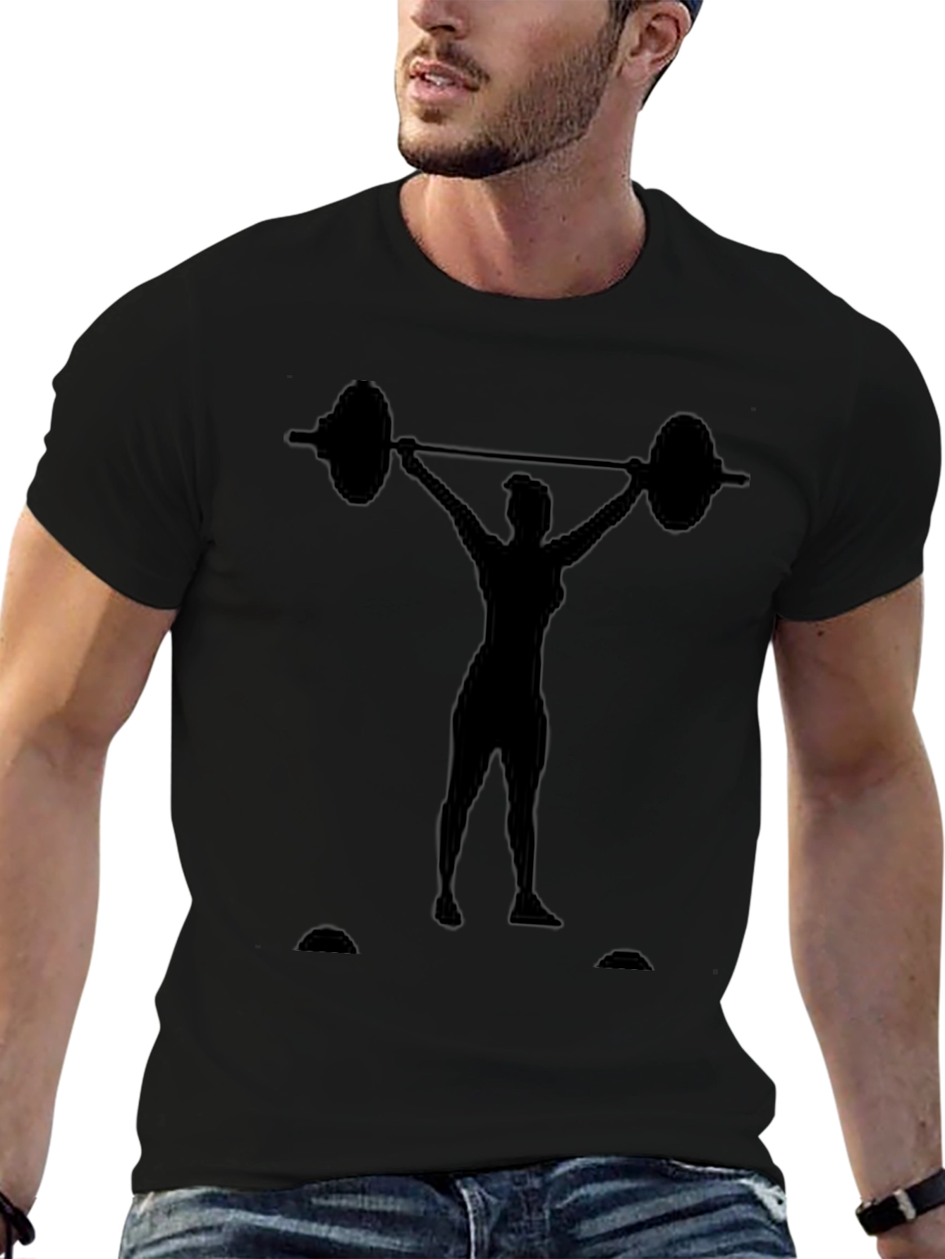 Weightlifting Womans Silhouette Graphic Tee - Black
