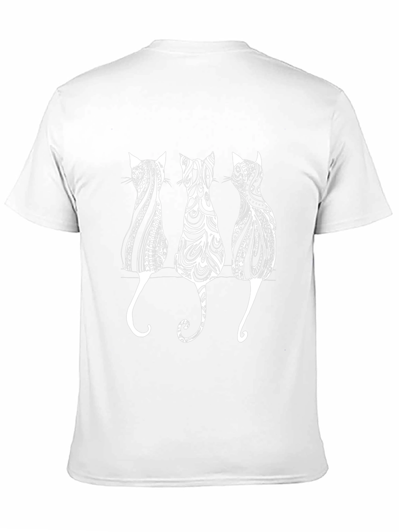 Stylish Cat Silhouette Graphic Print Tee