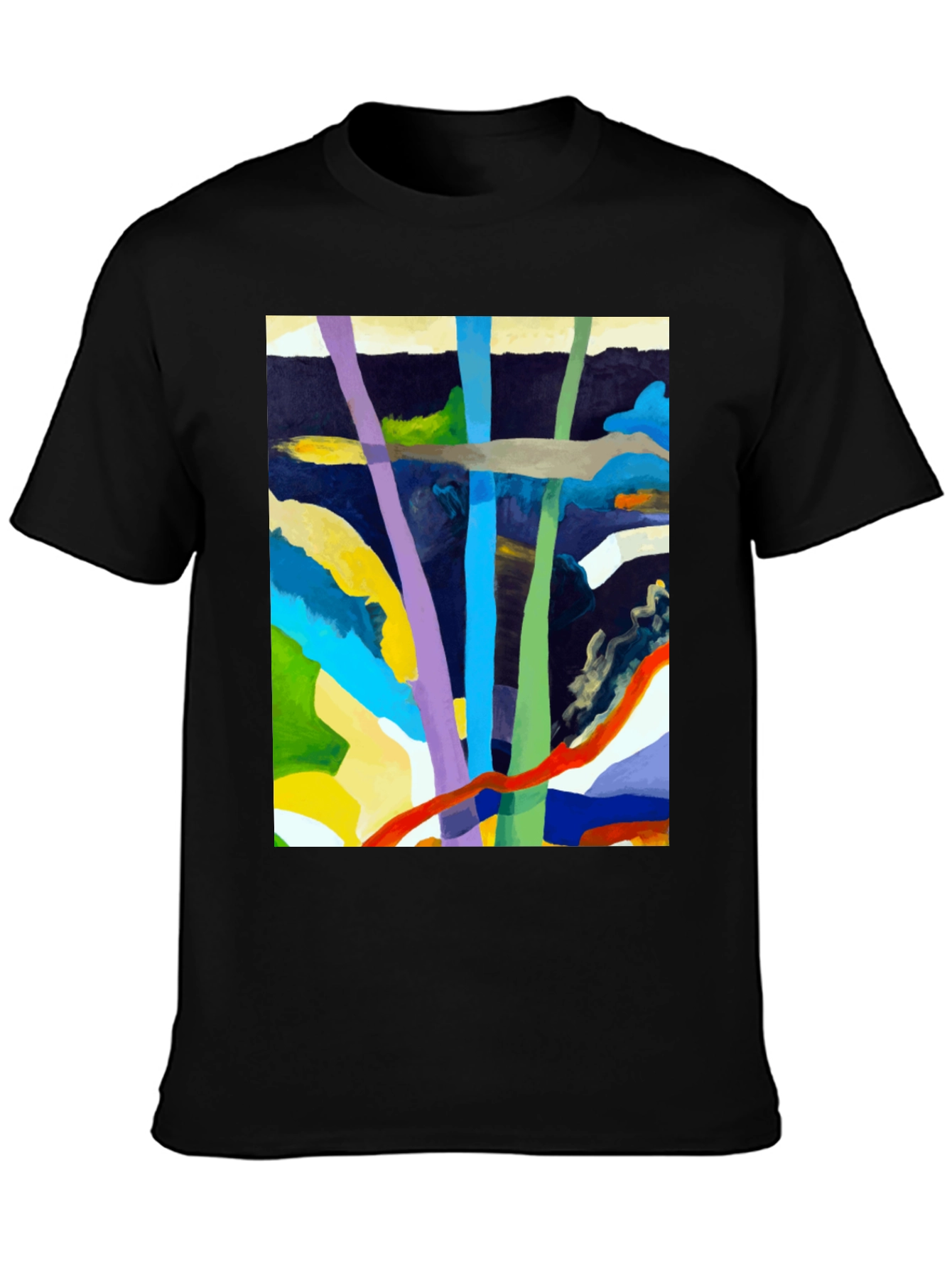 Abstract Art Graphic Tee - Bold Colors Modern Design