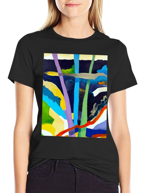 Abstract Art Graphic Tee - Bold Colors Modern Design