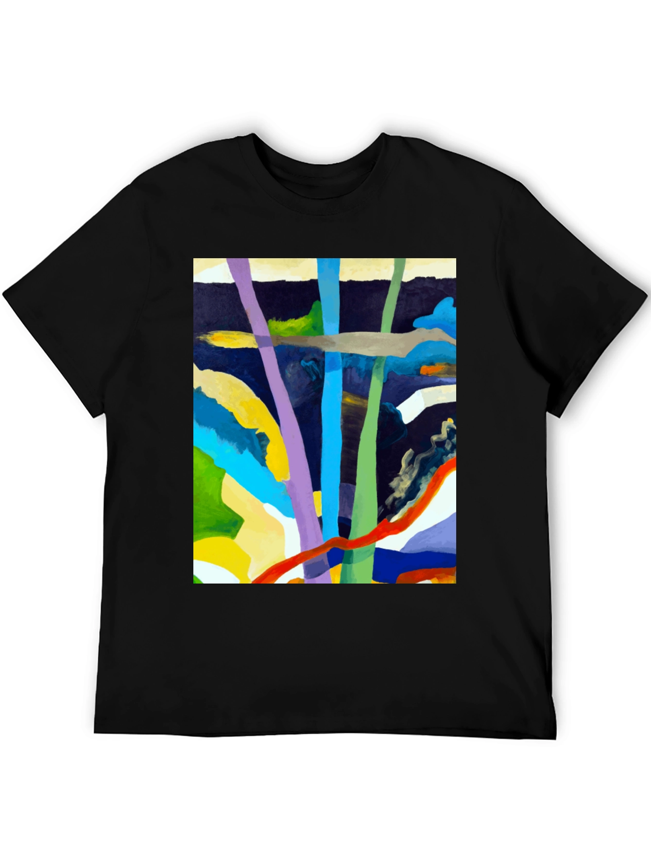 Abstract Art Graphic Tee - Bold Colors Modern Design