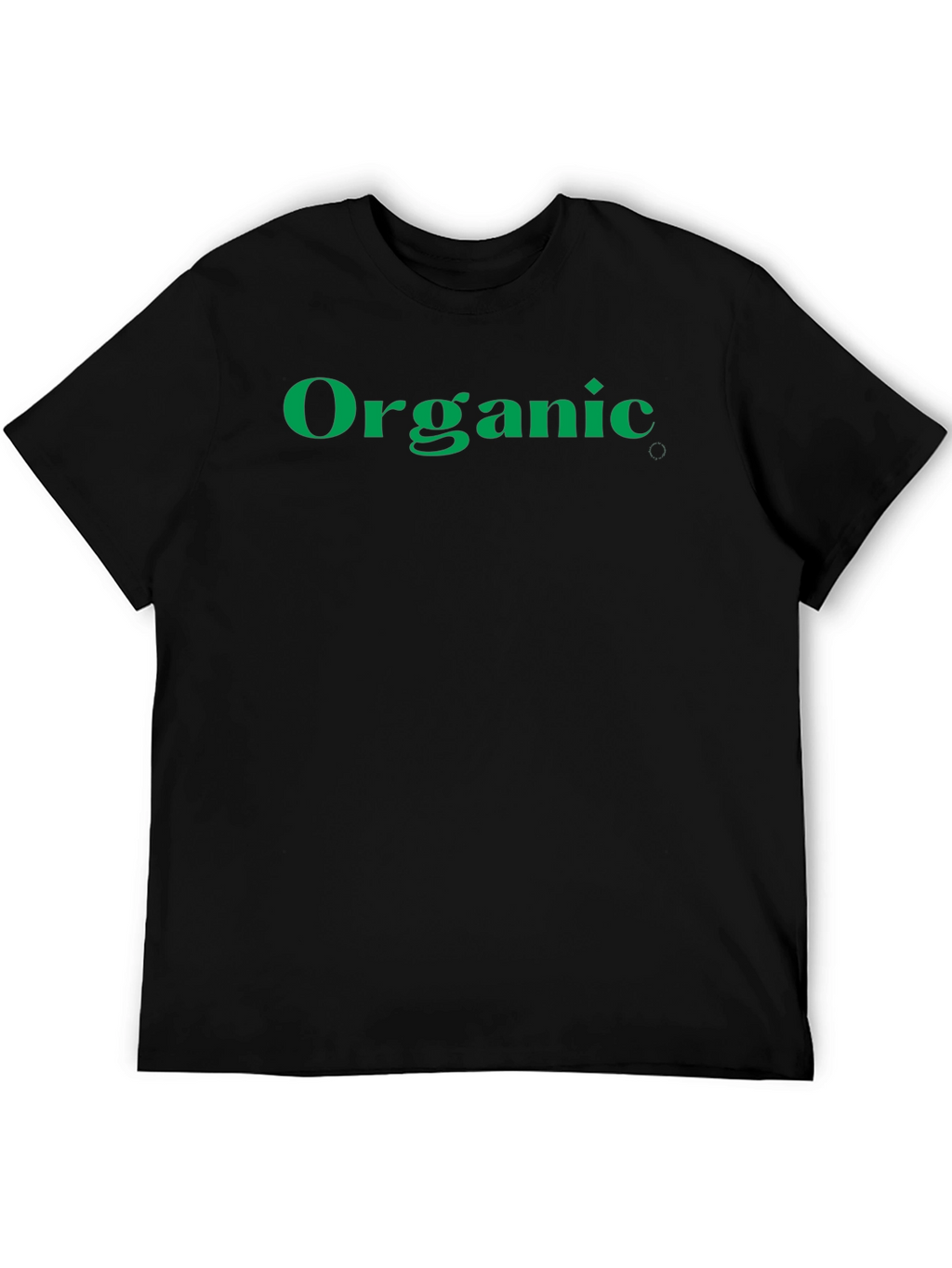 Organic Green Text Black Cotton T-Shirt
