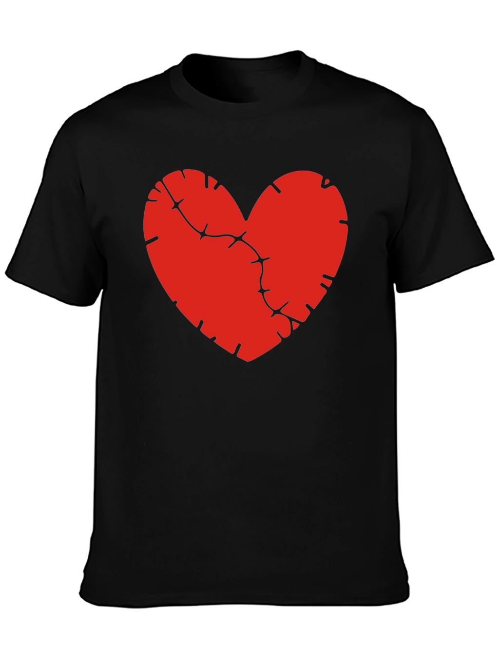Mended Heart Graphic Tee - Black Cotton Comfort