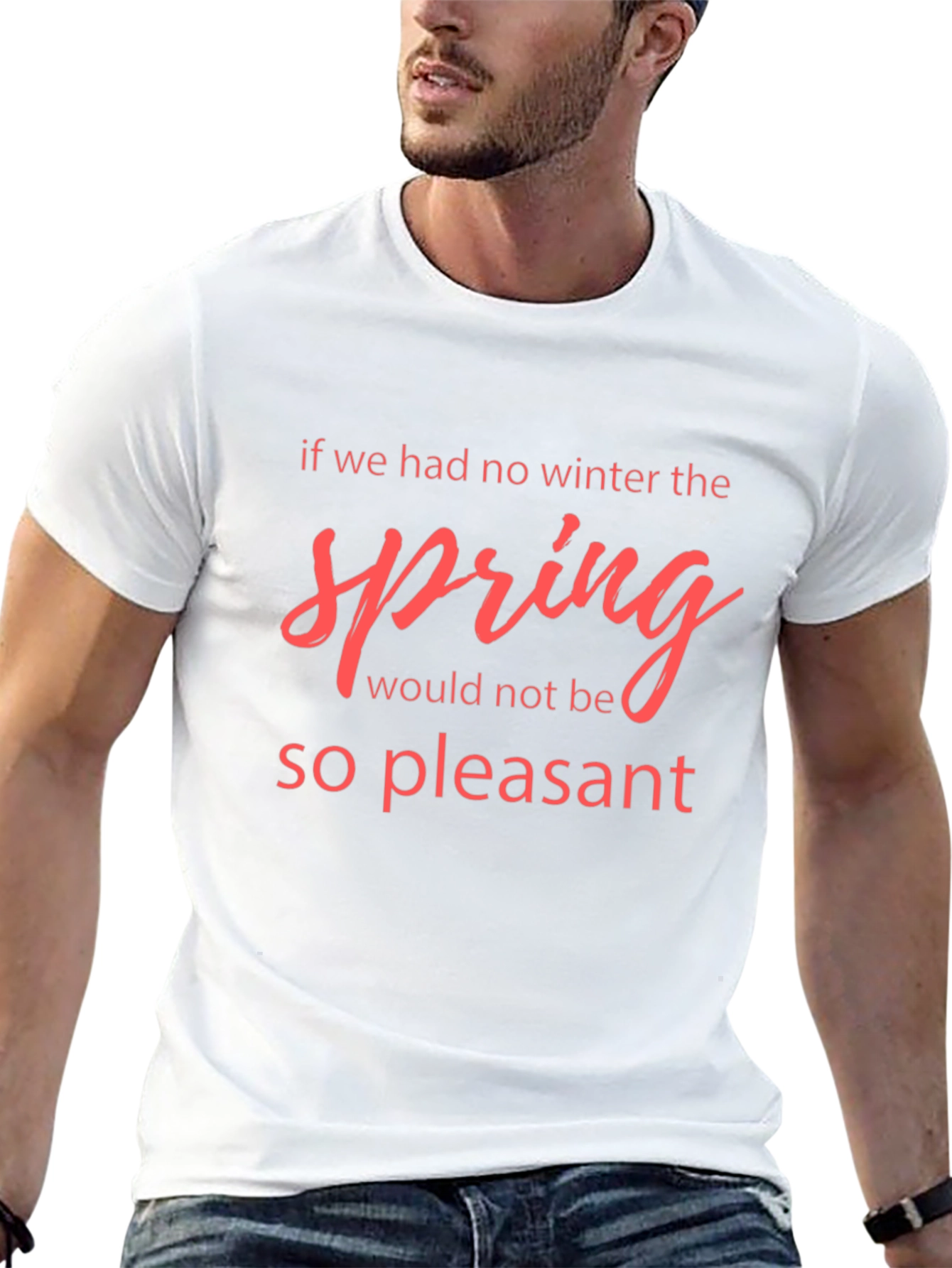 Winter Spring Quote Black T-Shirt