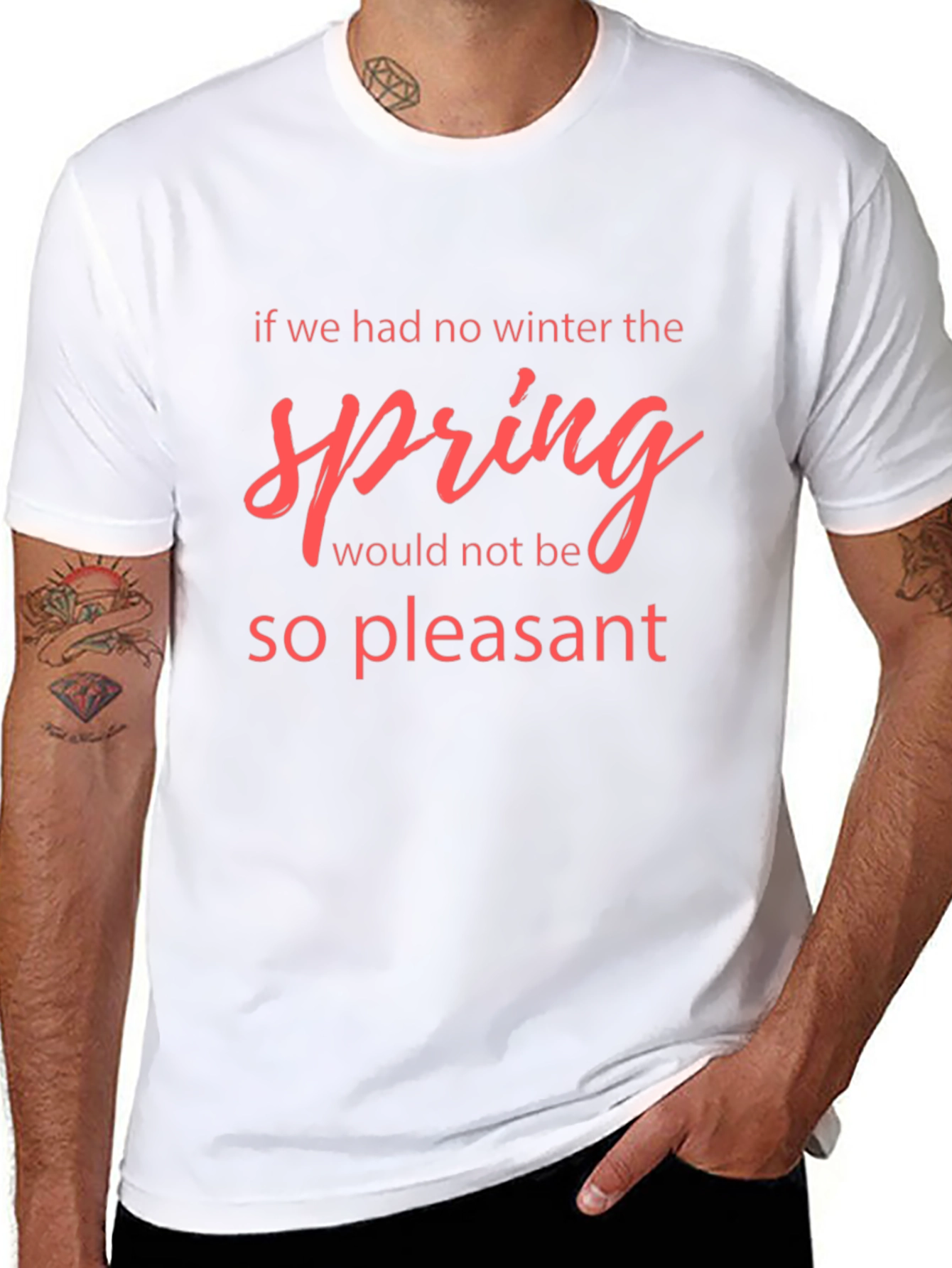 Winter Spring Quote Black T-Shirt