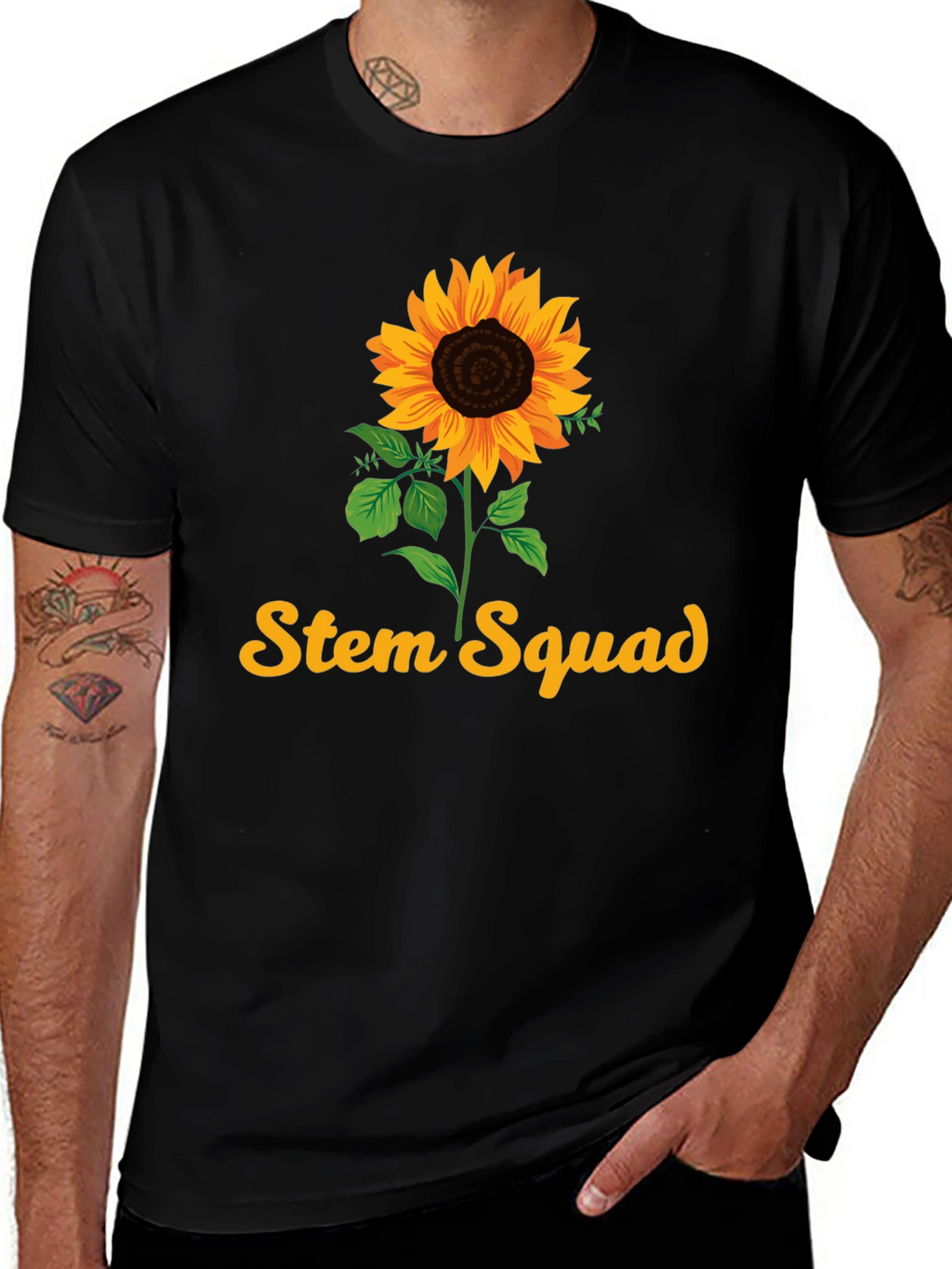 Stem Squad Sunflower Black T-Shirt