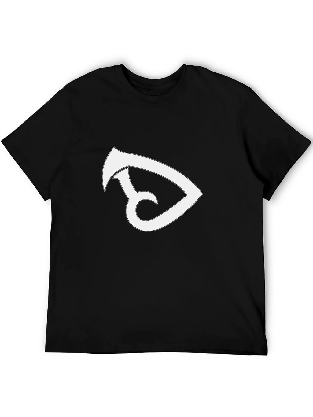Black T-Shirt with White Abstract Design