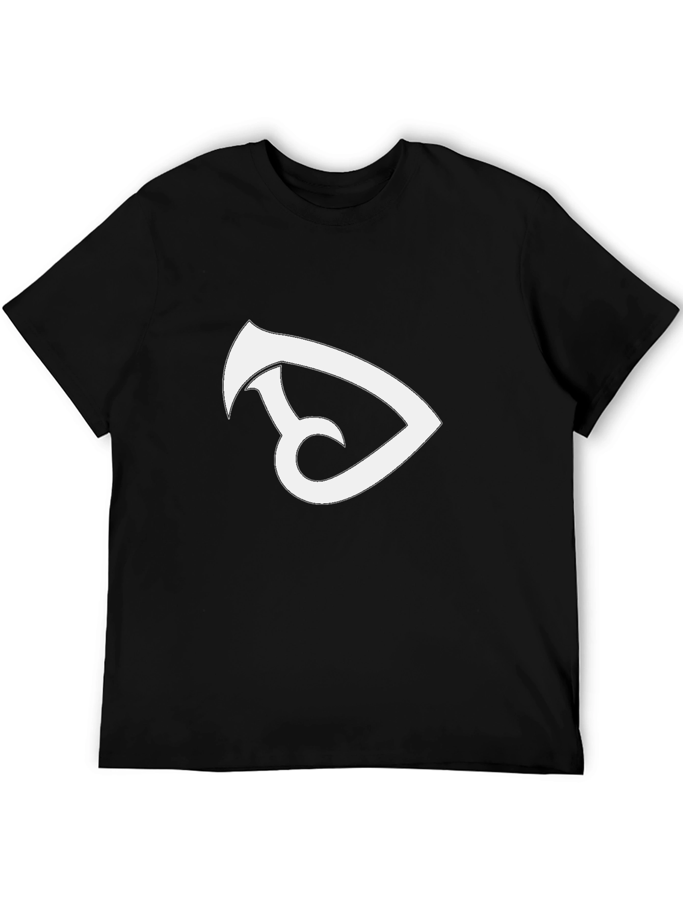 Black T-Shirt with White Abstract Design