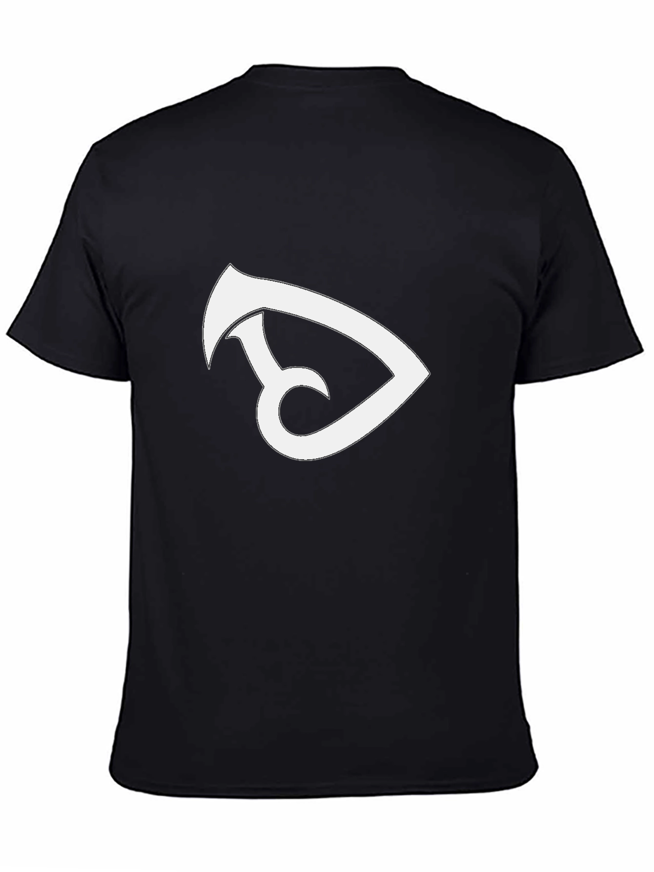 Black T-Shirt with White Abstract Design