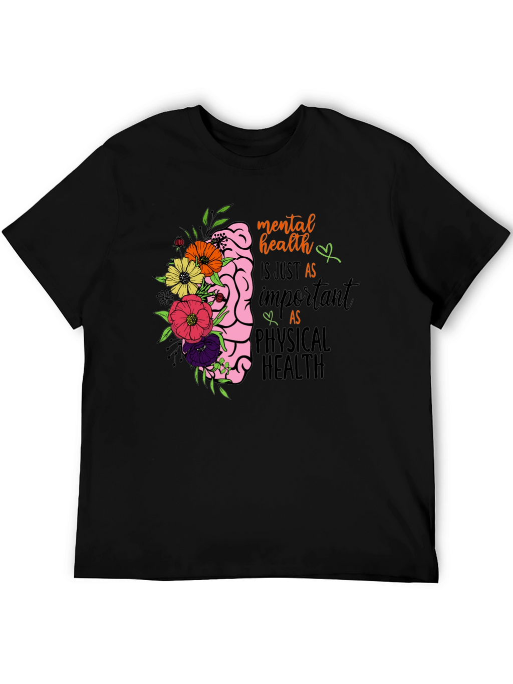 Mental Health Brain Floral Graphic Tee